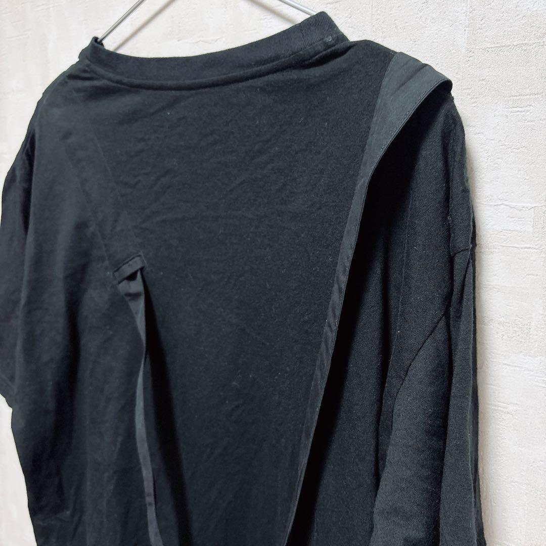 希少 Yohji Yamamoto ストラップデザインTシャツ 日本製 モード