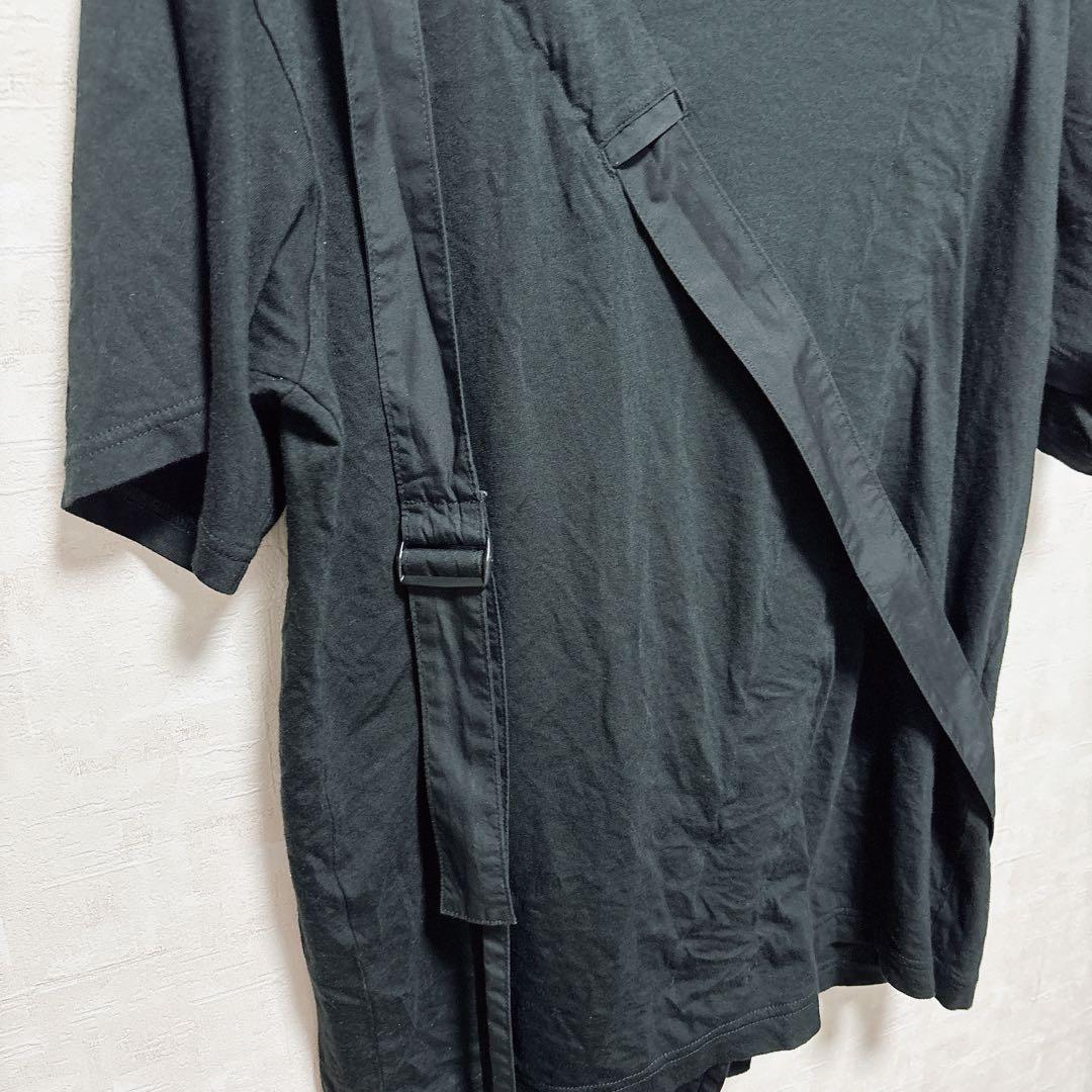 希少 Yohji Yamamoto ストラップデザインTシャツ 日本製 モード