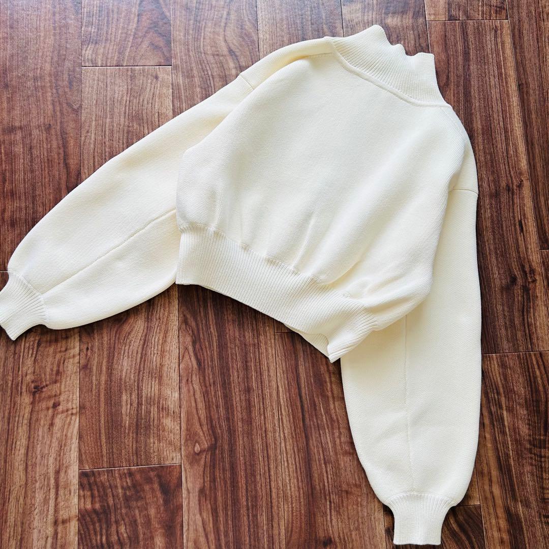美品 ADAM ET ROPE ショートジャカードドライバーズニット