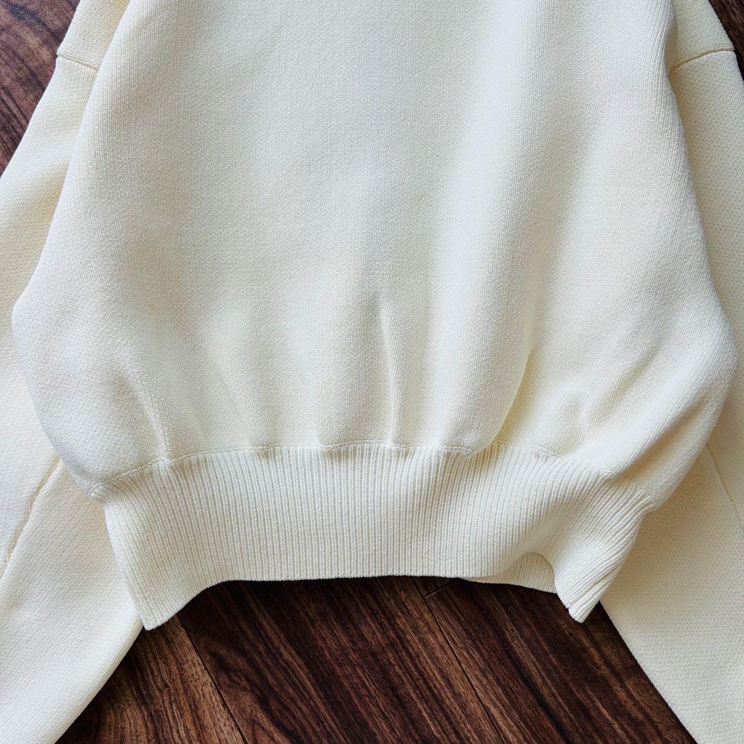 美品 ADAM ET ROPE ショートジャカードドライバーズニット