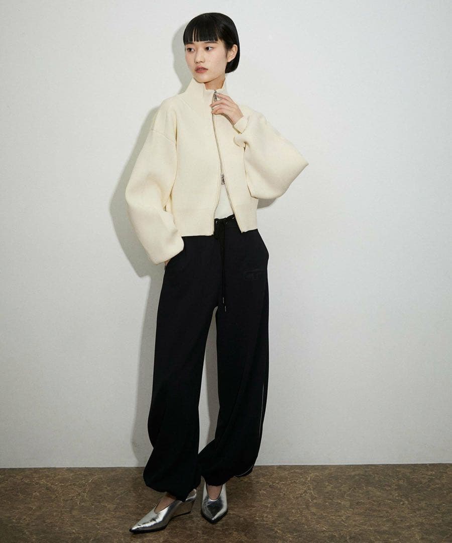 美品 ADAM ET ROPE ショートジャカードドライバーズニット