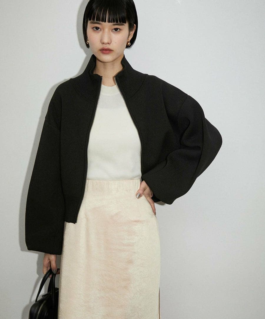 美品 ADAM ET ROPE ショートジャカードドライバーズニット