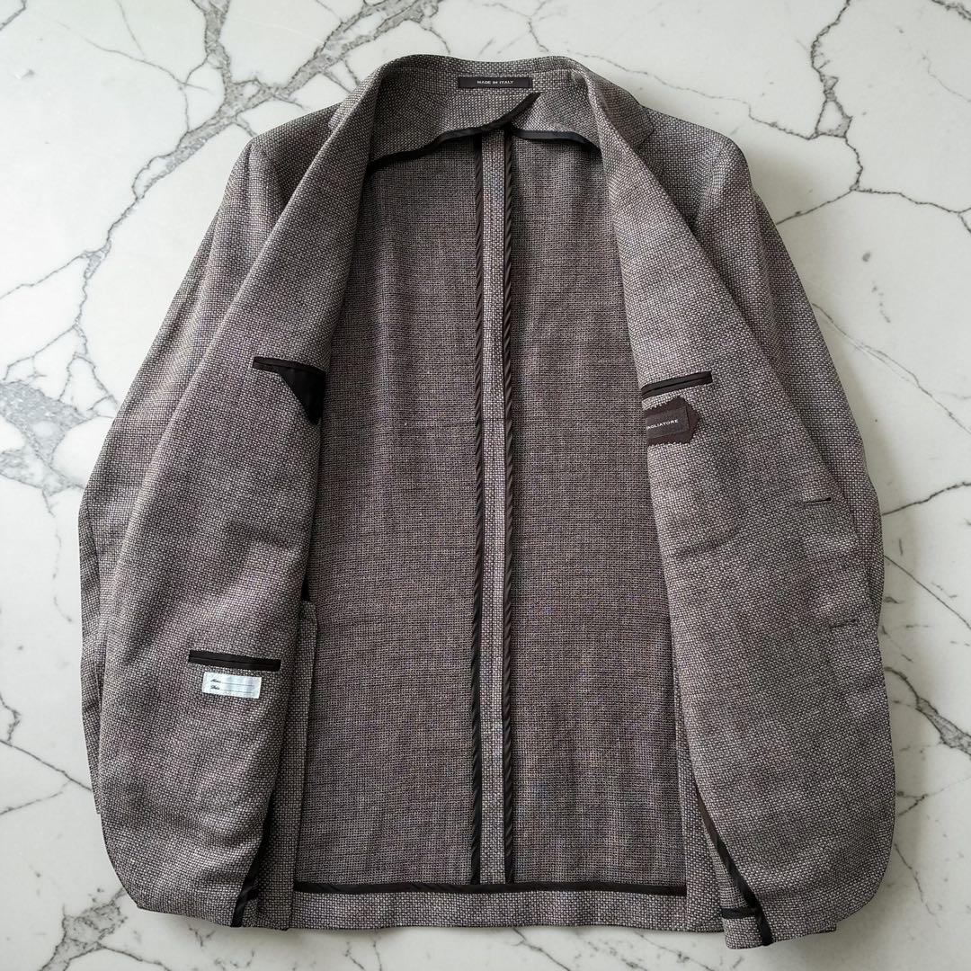 TAGLIATORE テーラードジャケット リネンウール ラペルピン付 52