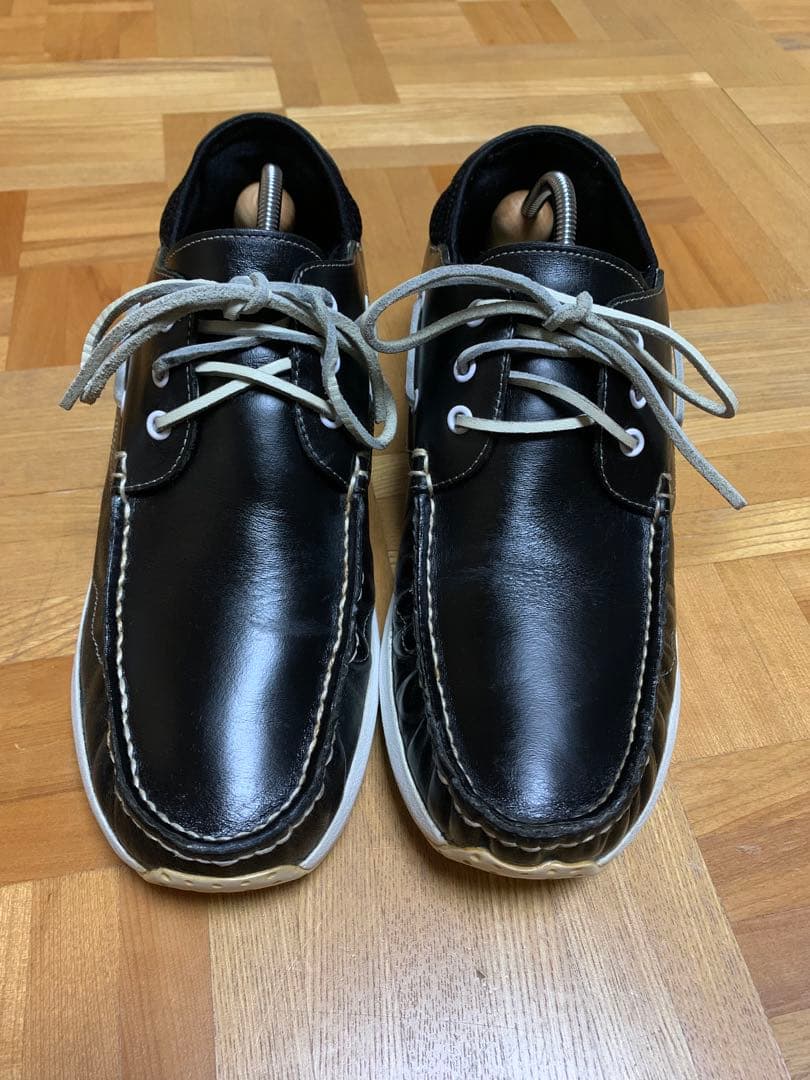 良品　visvim ビズビム ホックニー デッキシューズ US9.5 ブラック