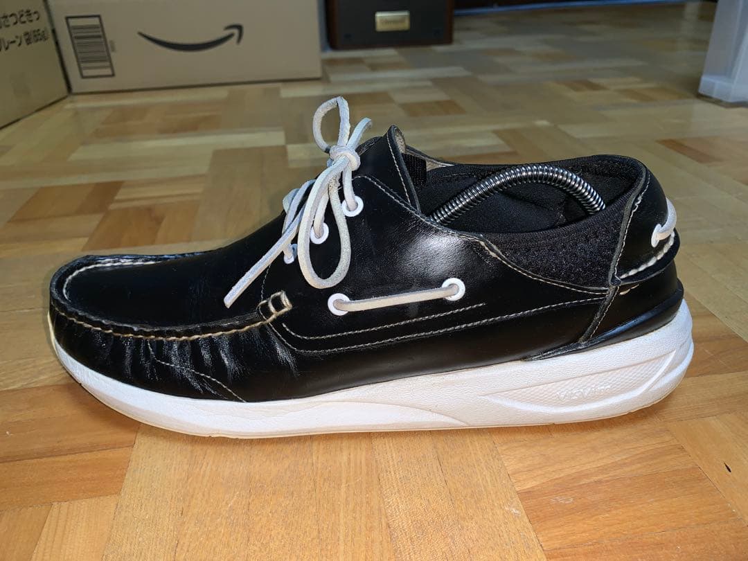 良品　visvim ビズビム ホックニー デッキシューズ US9.5 ブラック