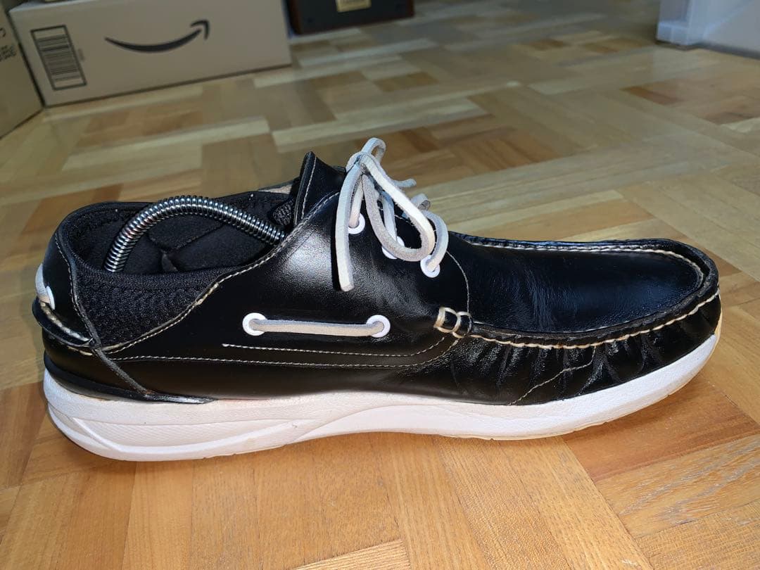 良品　visvim ビズビム ホックニー デッキシューズ US9.5 ブラック
