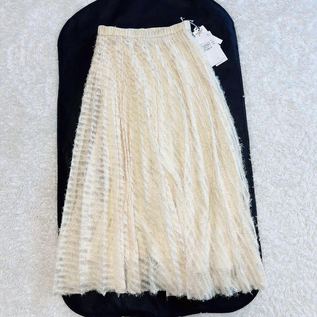 未使用品✨ダイアグラム フェザーチュールプリーツスカート キナリ 36