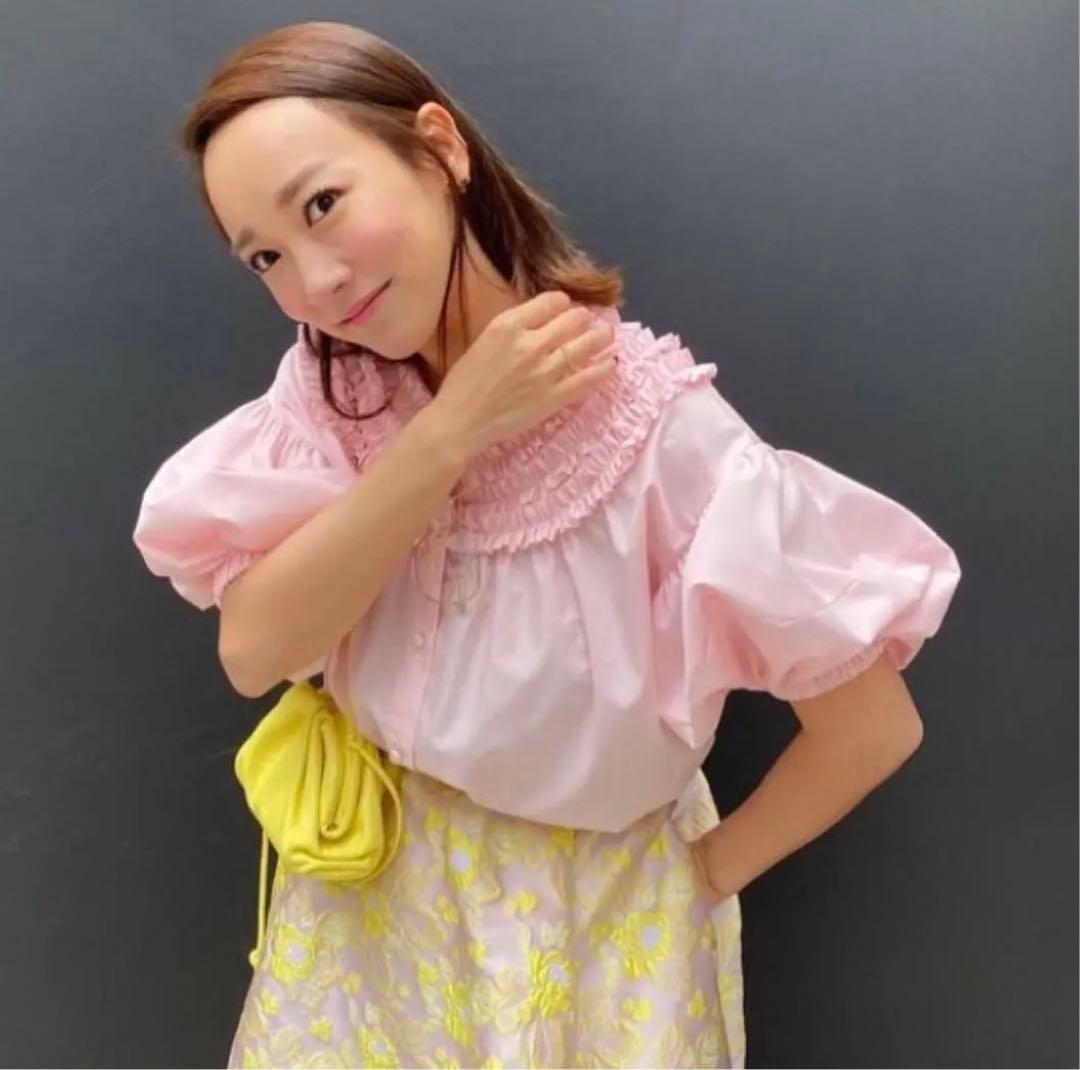 rosymonster ミニフリルパフブラウス ライトピンク 新品