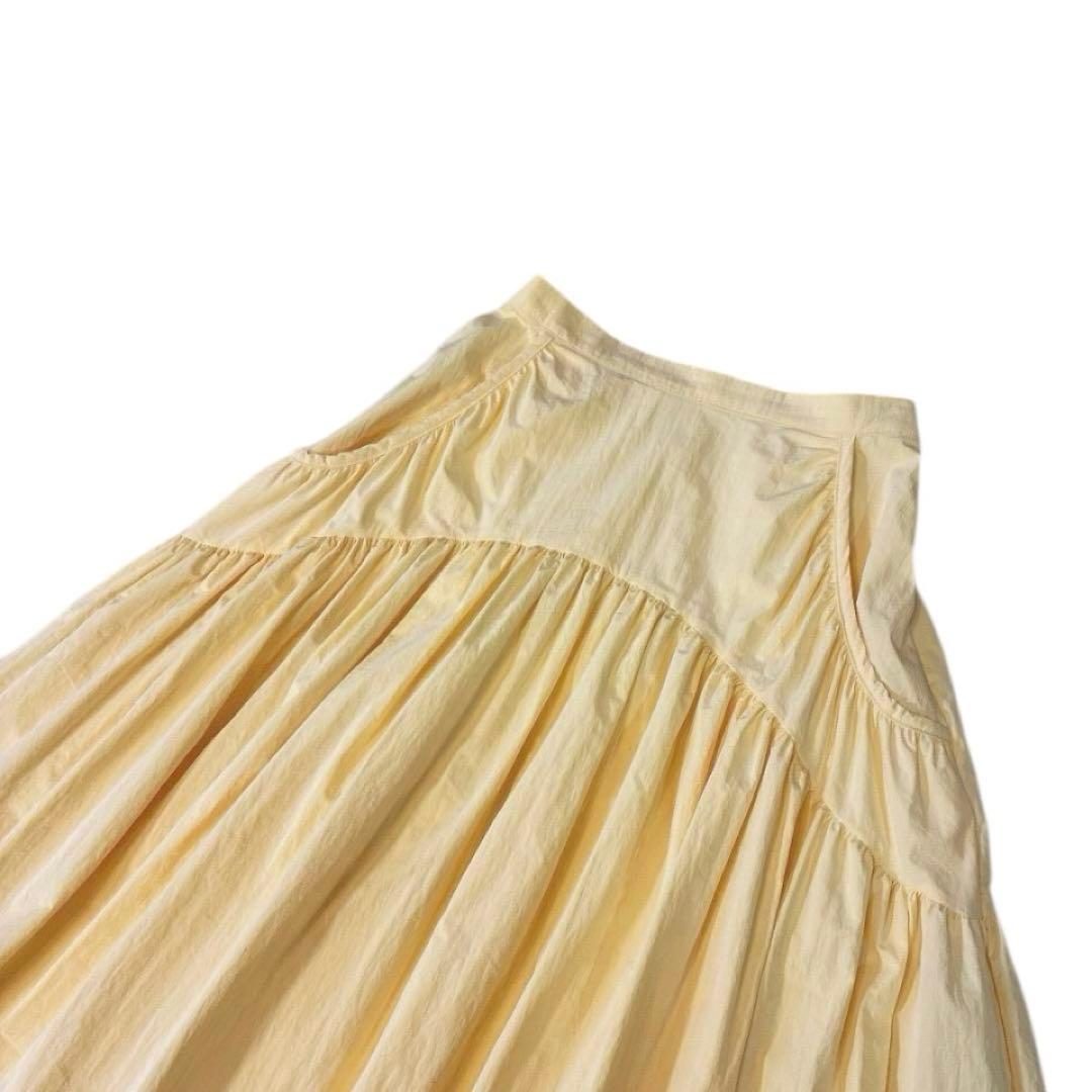 極美❤️MACHATT マチャット　リップストップ　ロングスカートイエローゆったり