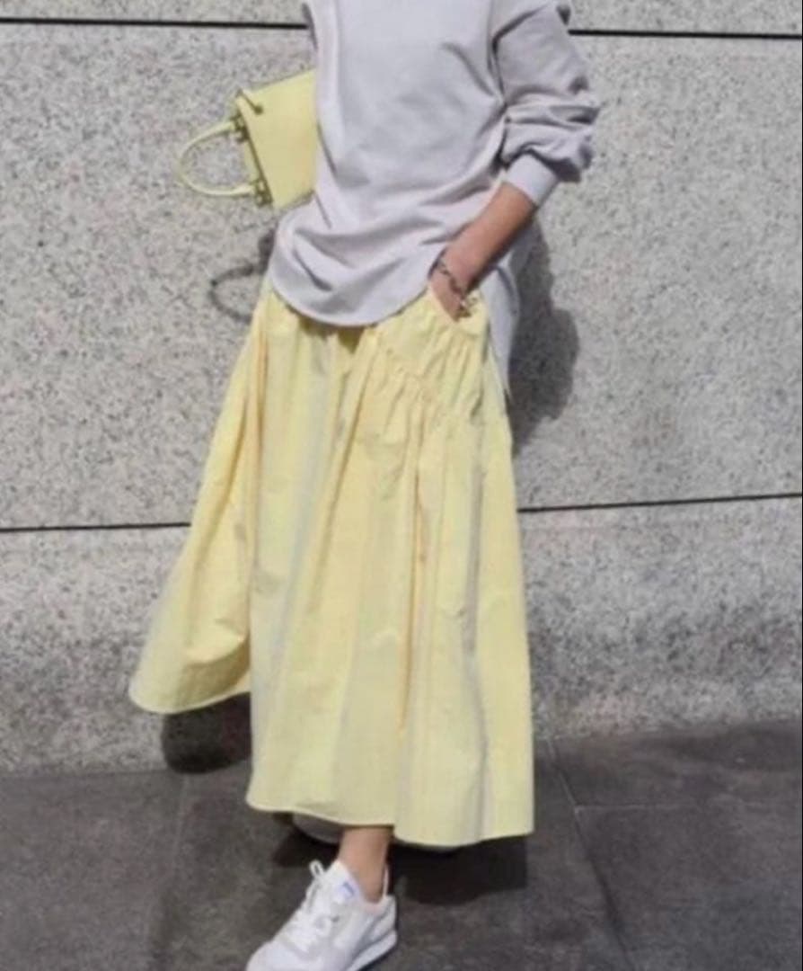 極美❤️MACHATT マチャット　リップストップ　ロングスカートイエローゆったり