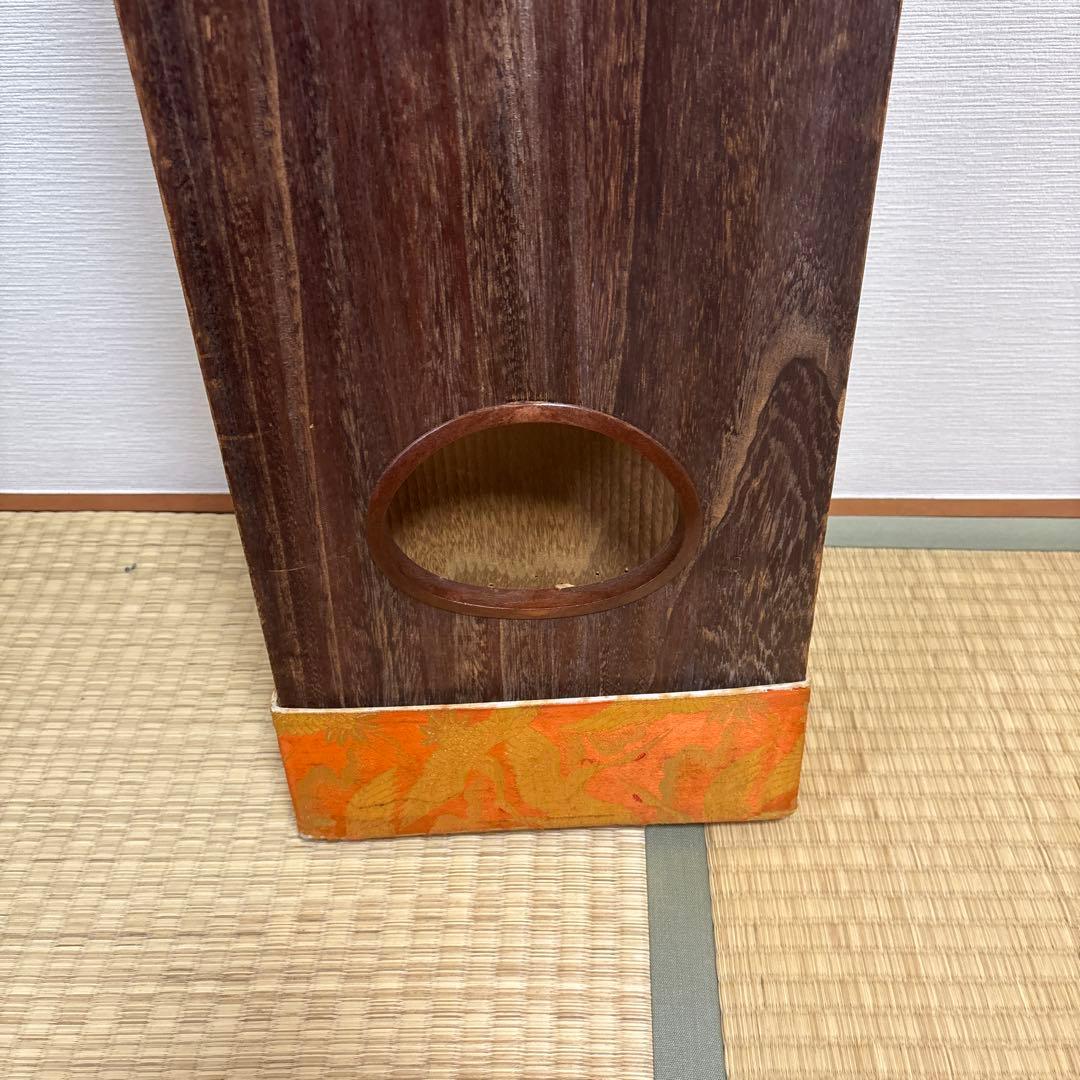 美品　生田流　筝 13弦オレンジ飾り　琴柱付き　鶴の絵　ヴィンテージ引き取りのみ