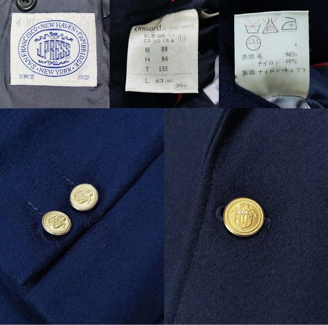 J.PRESS ブレザー 金ボタン 段返り3つボタン 紺ブレ