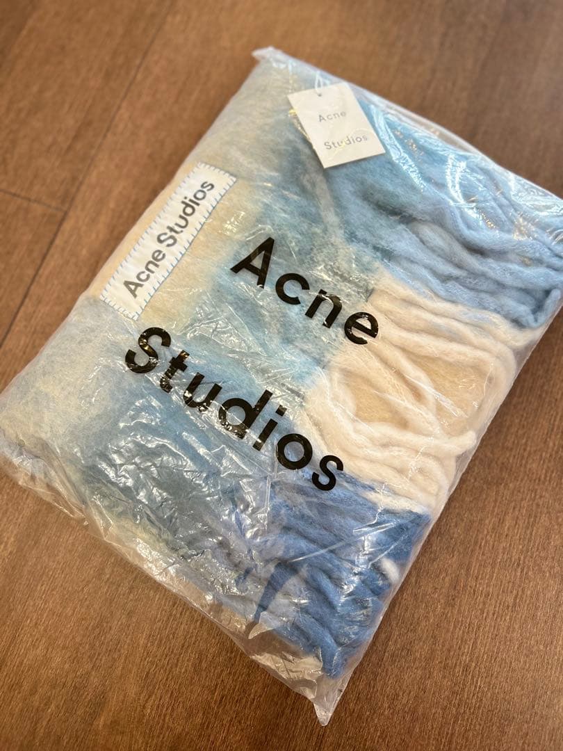 Acne Studios 大判ストール チェック柄　冬レディース フリンジ付き