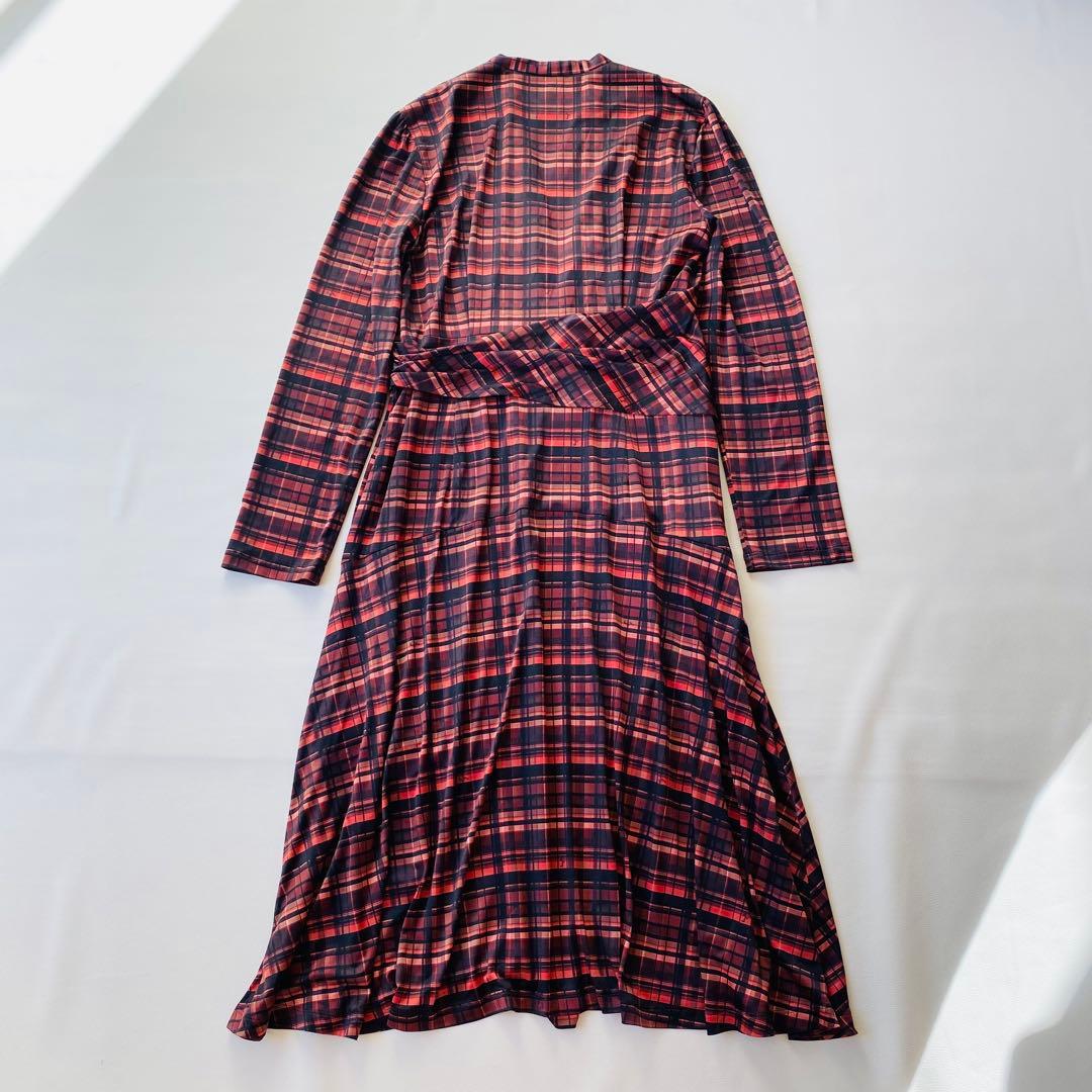 【美品】ケイミー　レッド タータンチェックワンピース　カシュクール　近年モデル
