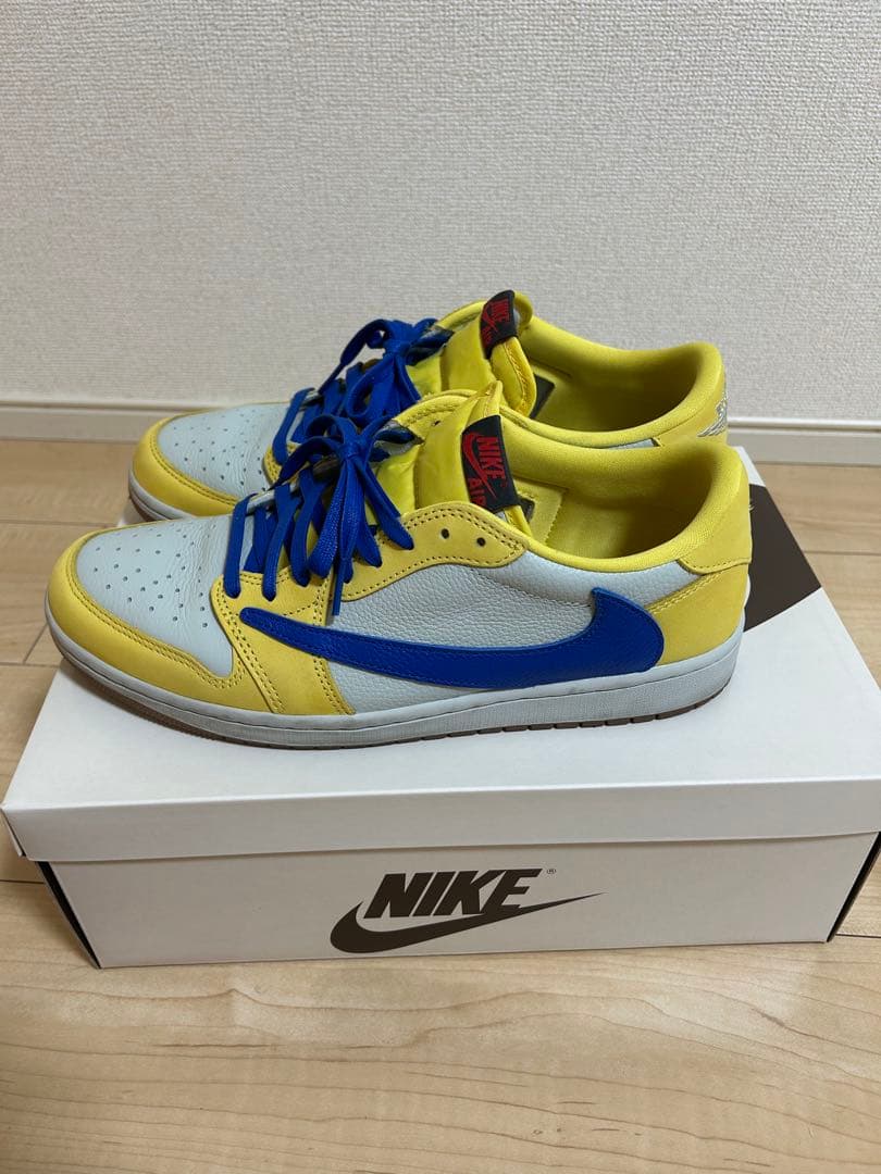 靴 Jordan 1 Low Travis Scott Canary 28.5cm