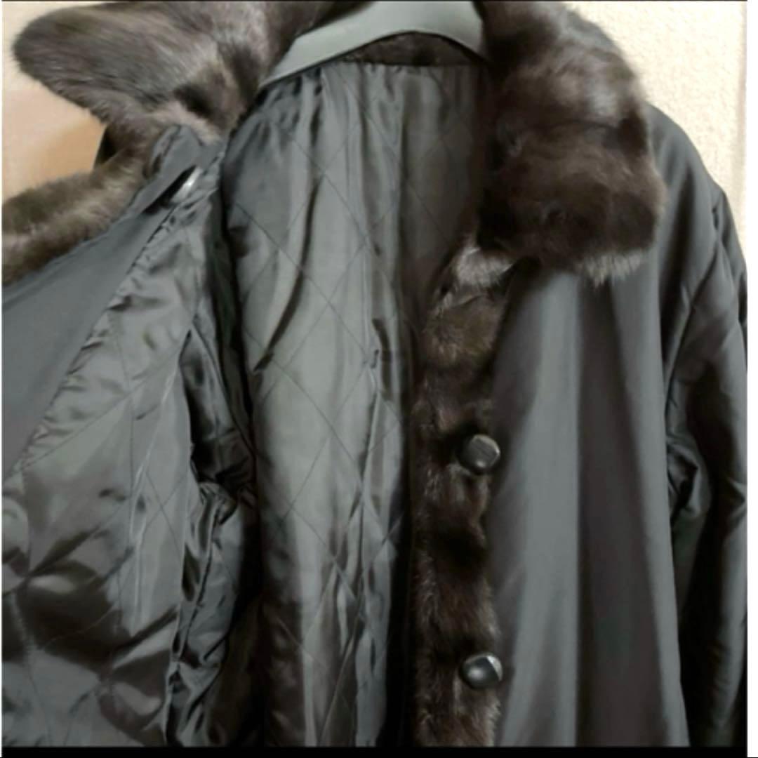 SR 新品　ファー付きロングコート　中綿入りL〜2Lサイズ