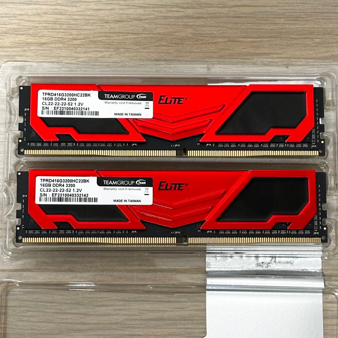 32GB（16GBx2枚）✨T-FORCE ELITE DDR4 3200MHz