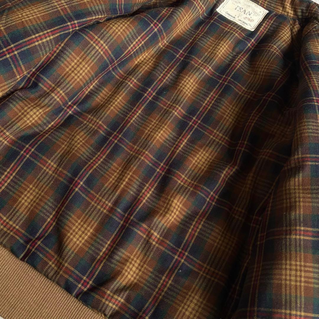 【00s vintage】スイングトップ　ブルゾン　フェード　裏地チェック　短丈