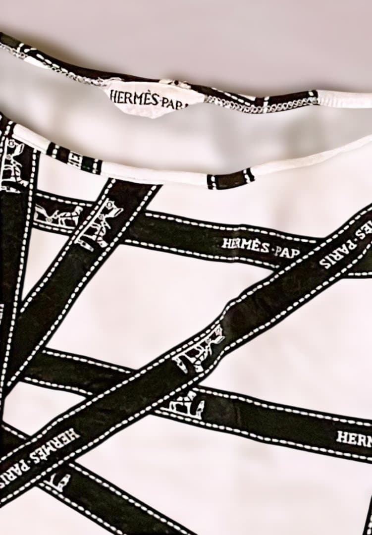 【美品】HERMÈS ストライプ柄　マルジェラ期 ボルデュック カットソー　L