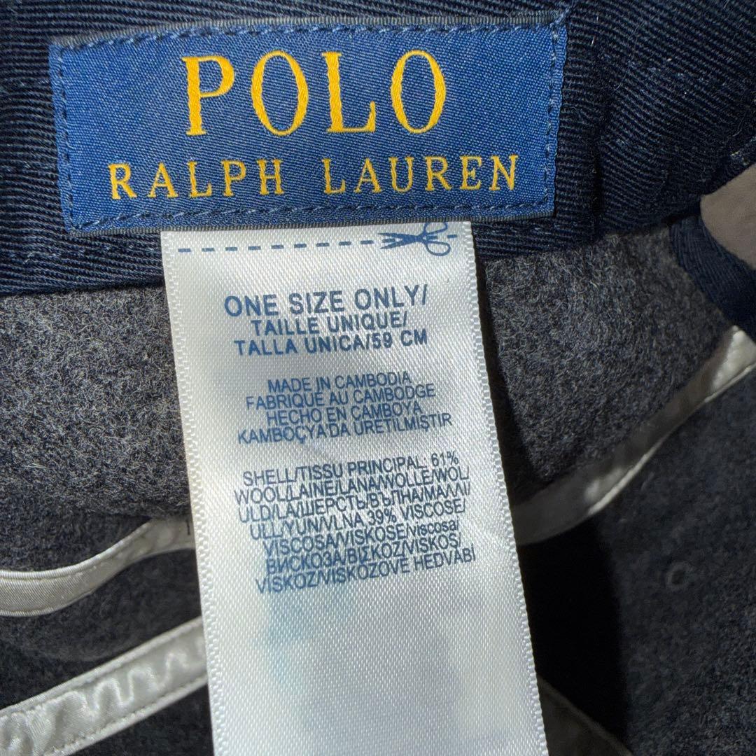 完売品 Polo Ralph Lauren 牛革 CAP グレー/ネイビー