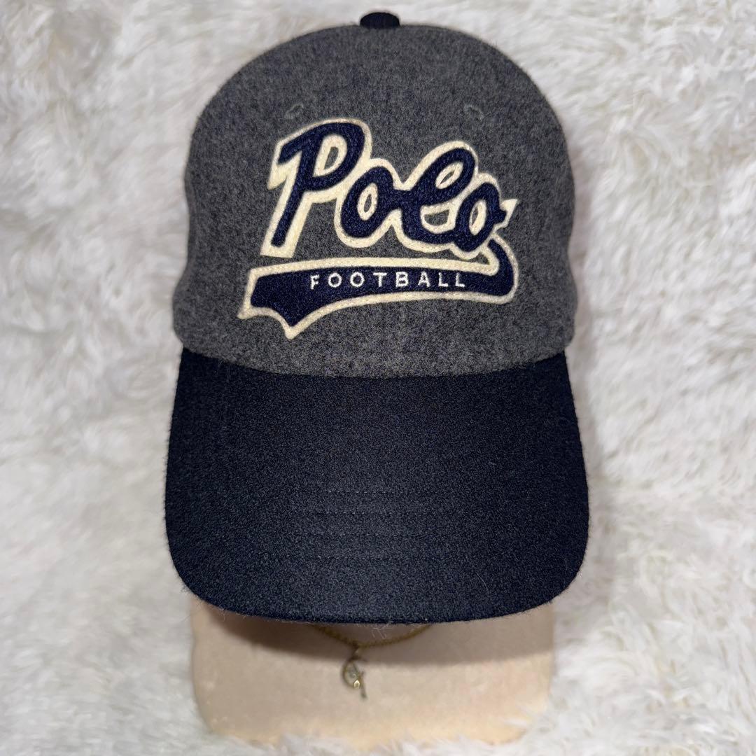 完売品 Polo Ralph Lauren 牛革 CAP グレー/ネイビー