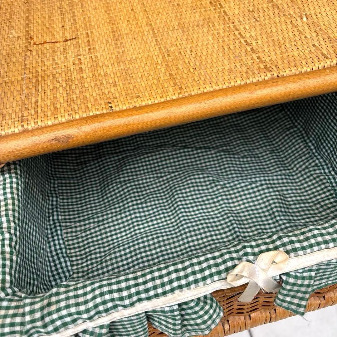 レトロ　ラタン製 チェスト 収納バスケット付き　家具　タンス　棚　ナチュラル