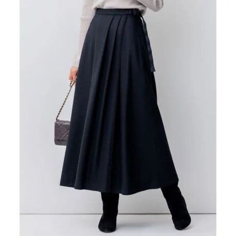 ✨美品✨23区【洗える】ウールミルドジャージー フレアスカート 36 S 黒