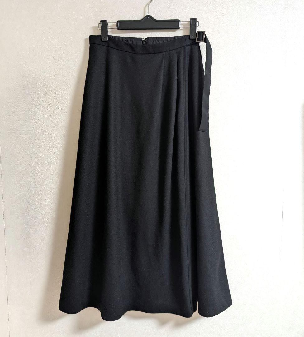 ✨美品✨23区【洗える】ウールミルドジャージー フレアスカート 36 S 黒