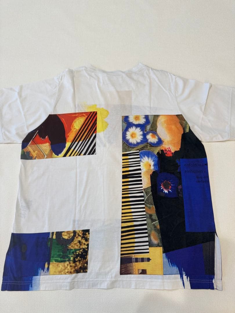 enfoldエンフォルドコラージュ BIG Tシャツ半袖白ホワイト38サイズ