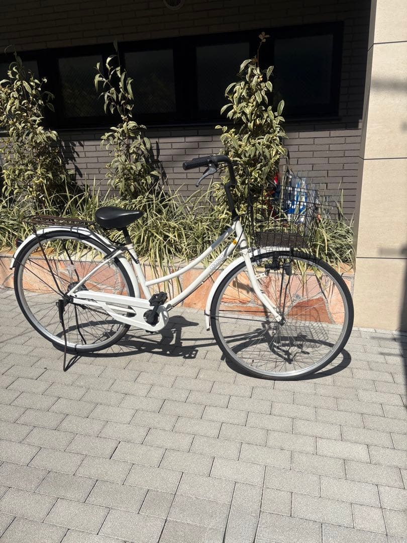 シティサイクル自転車ホワイト 27インチ 走行◎