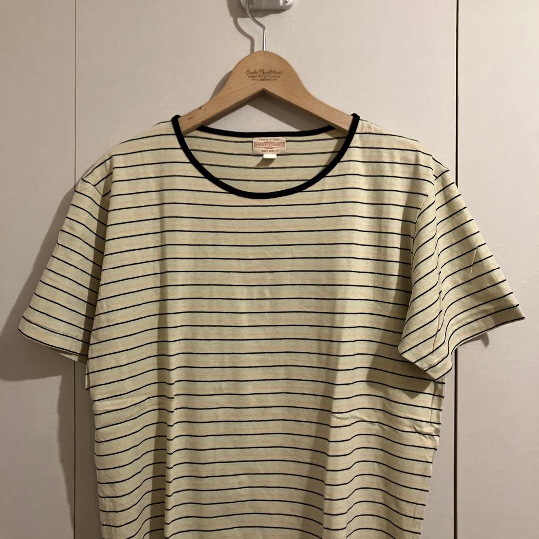 Butcher Products ボーダーtee 44 ライム×黒×橙×黄
