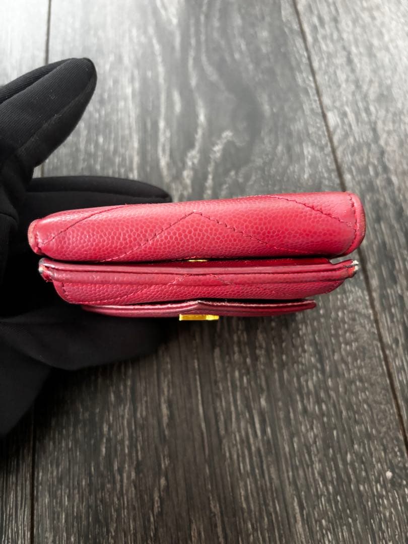 YSL レッド 三つ折り財布