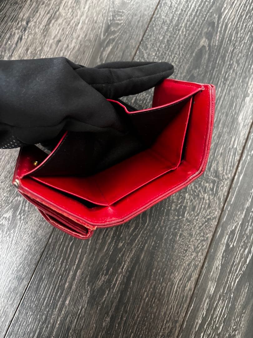 YSL レッド 三つ折り財布
