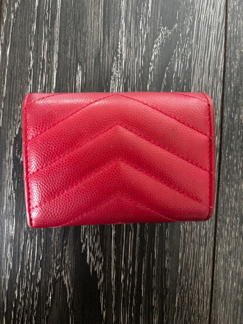 YSL レッド 三つ折り財布