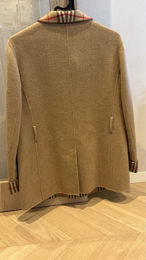 Burberry ベージュ ロングコート チェック襟