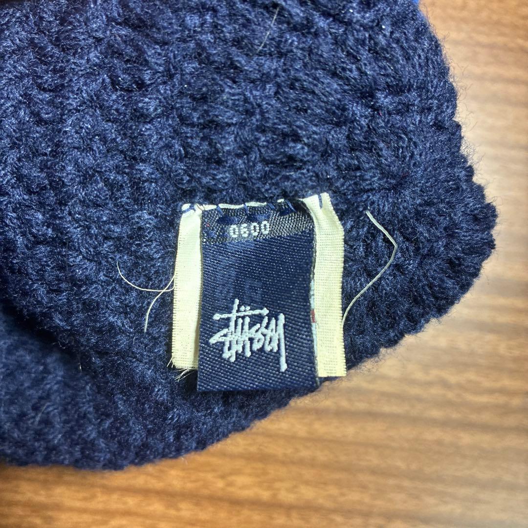 希少 old Stussy ステューシー ビーニー ネイビー/ブルー 90s