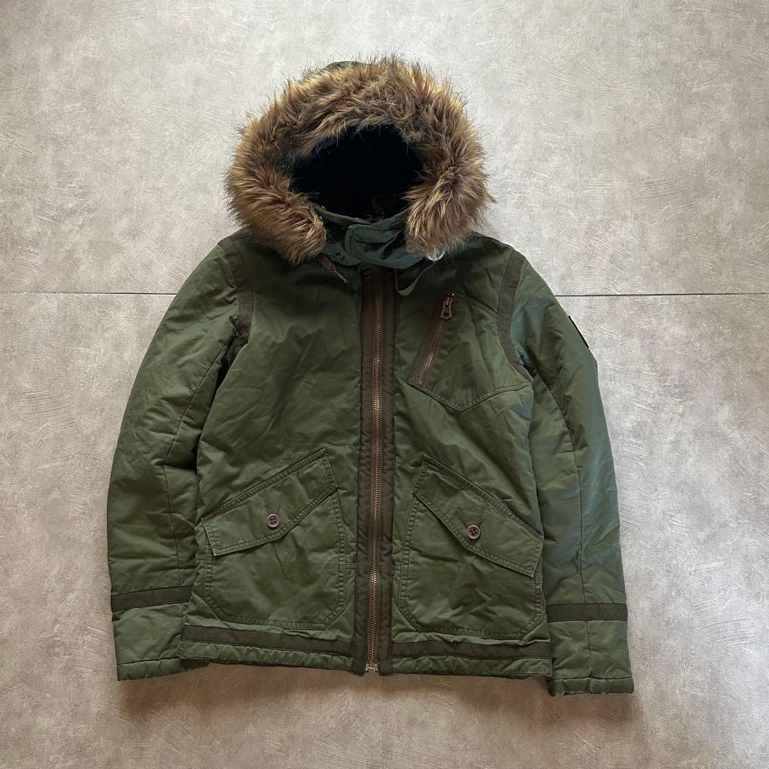 ジャケット・アウター diesel grunge fur military jacket khaki