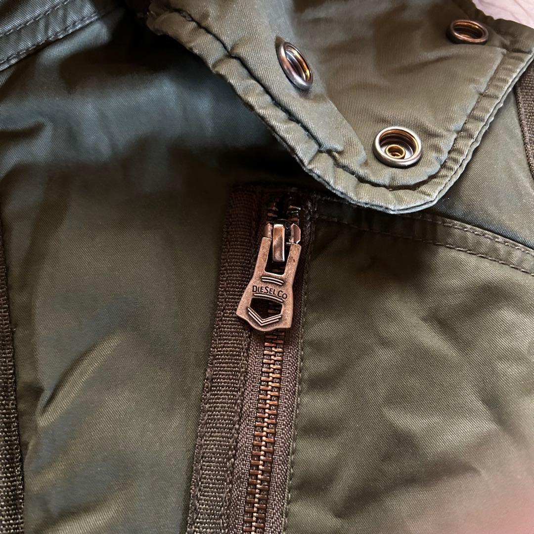 ジャケット・アウター diesel grunge fur military jacket khaki