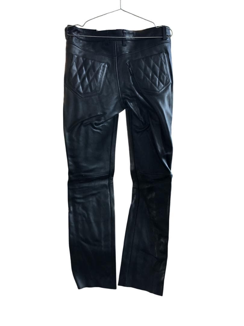 [在庫処分] 新品 デットストック Schott ブラックレザーパンツ W34