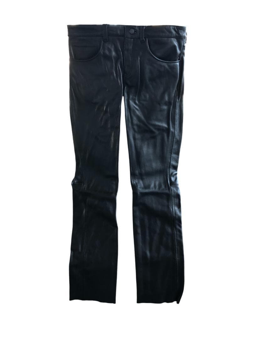 [在庫処分] 新品 デットストック Schott ブラックレザーパンツ W34