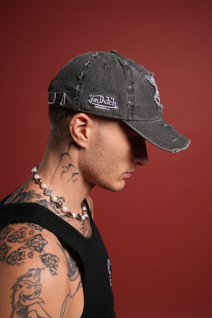 Von Dutch × darcsport コラボ　グレー ダメージキャップ