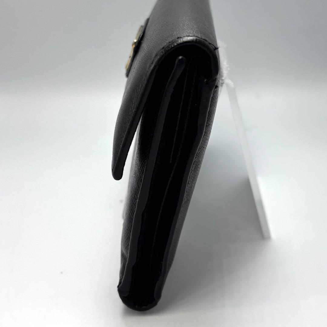 PRADA プラダ 三つ折り財布 サフィアーノレザー ブラック＆カード収納