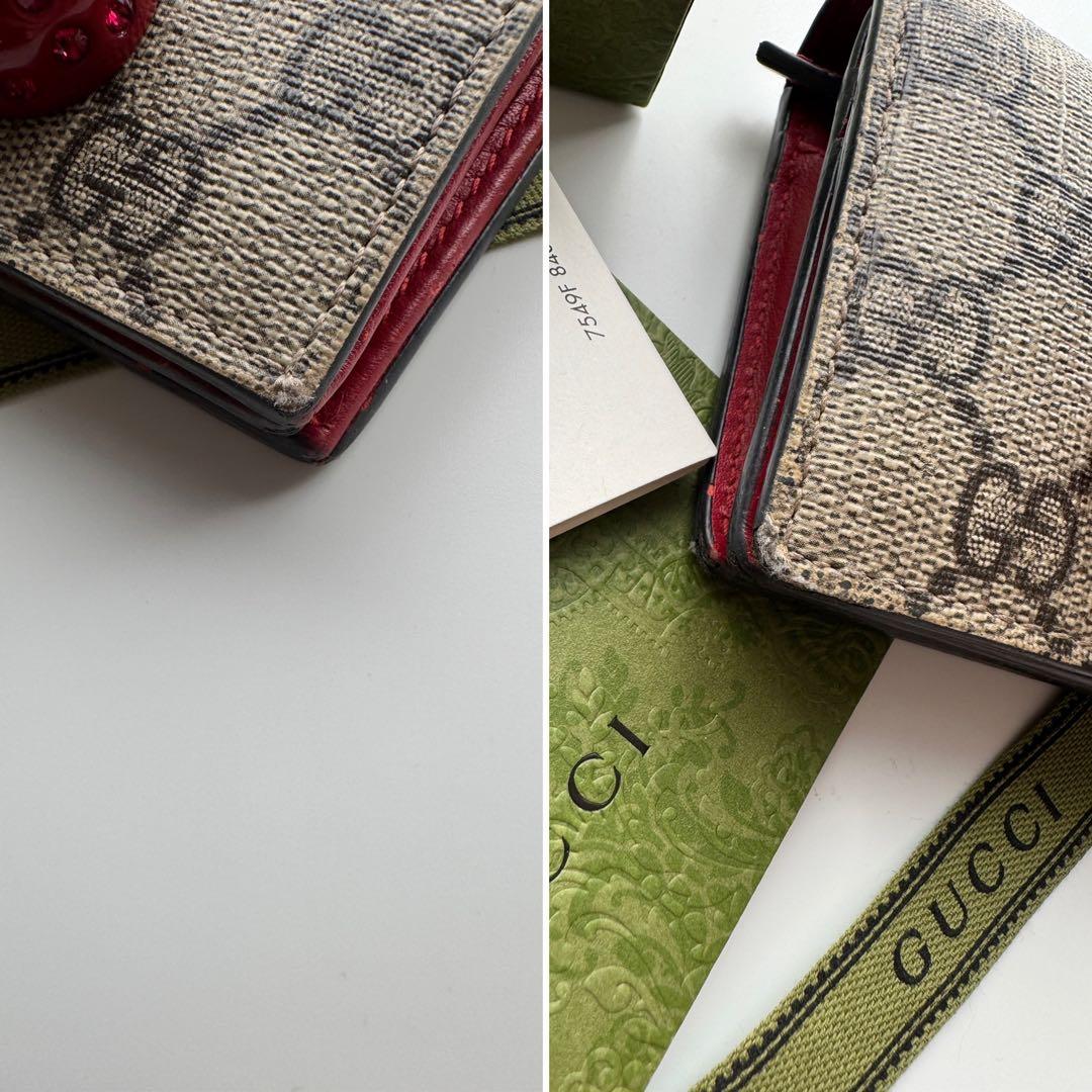 【限定価格】 GUCCI グッチ さくらんぼ2つ折り 財布 コンパクト チェリー