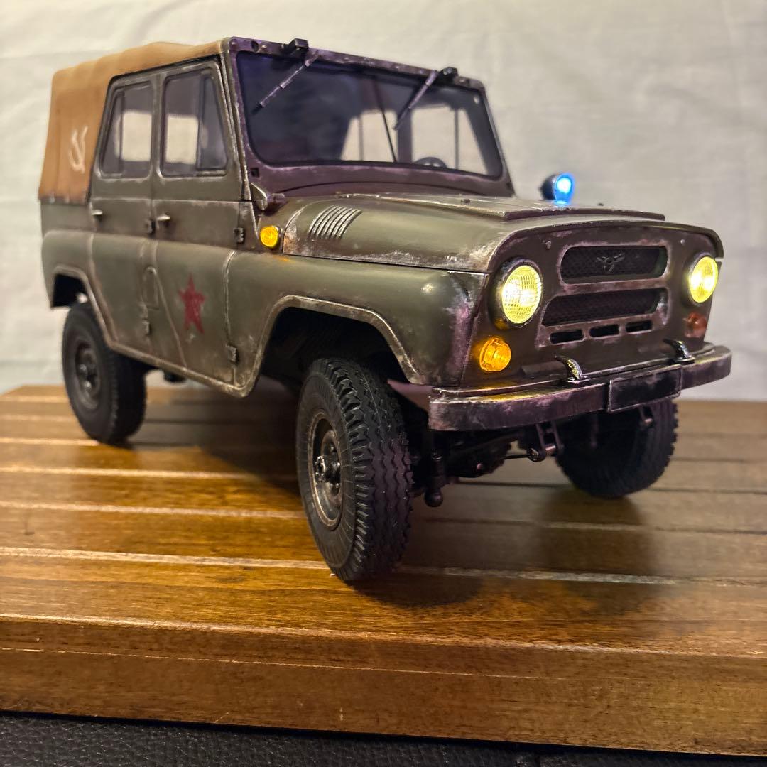 WPL C94 UAZ-469 カスタム ウェザリング塗装 LEDライト組込み