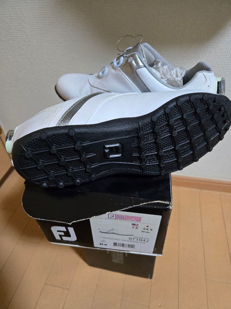 新品 FJ ゴルフシューズ 24.5cm ホワイト/シルバー