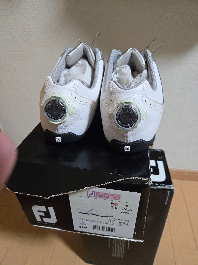 新品 FJ ゴルフシューズ 24.5cm ホワイト/シルバー