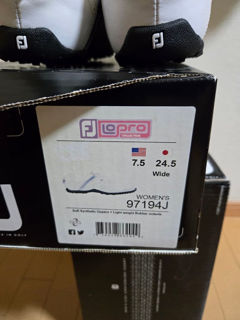 新品 FJ ゴルフシューズ 24.5cm ホワイト/シルバー