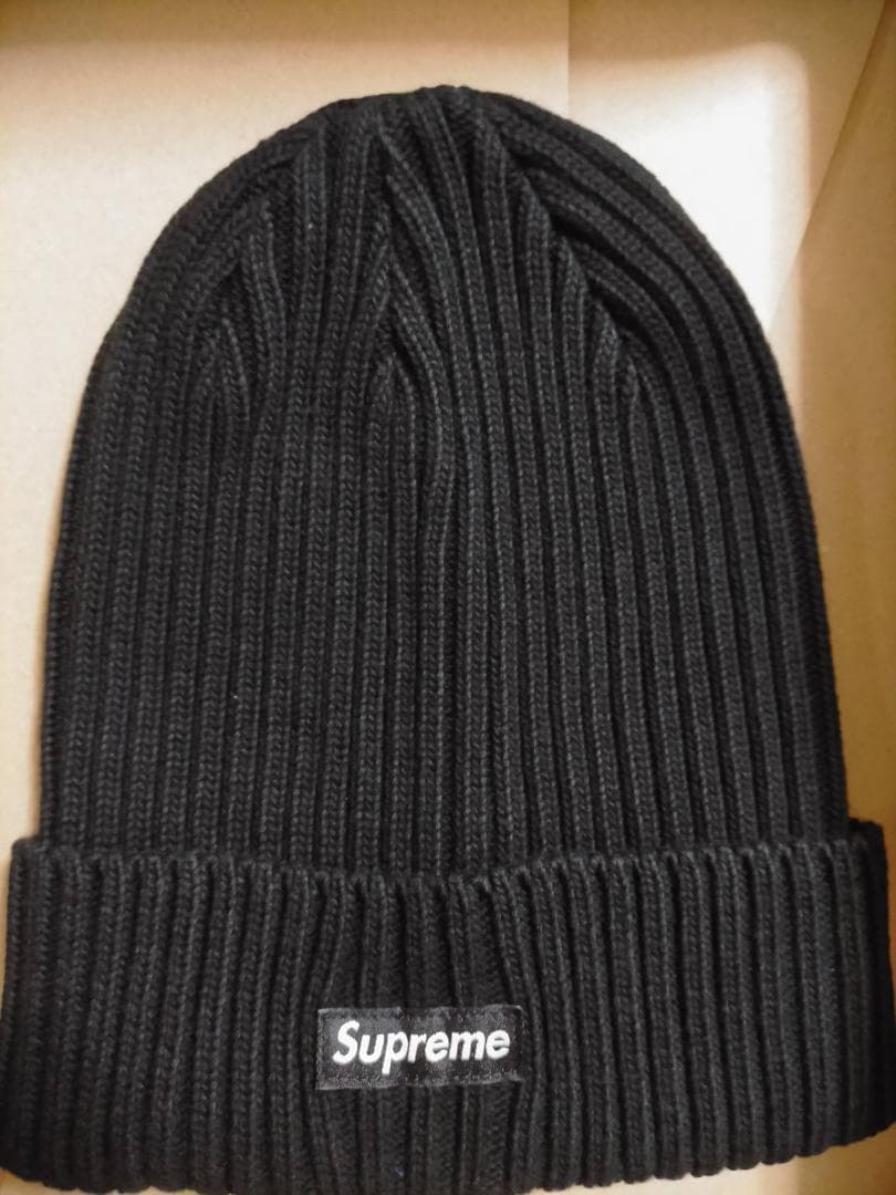 25ss Supreme overdyed beanie black ニット帽