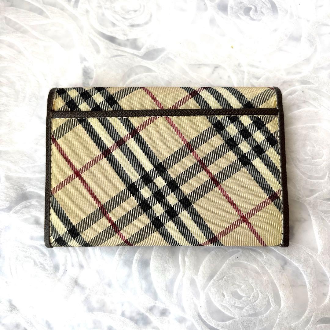 【極美品】BURBERRYバーバリー チェック　キャンバス×レザー 名刺入れ