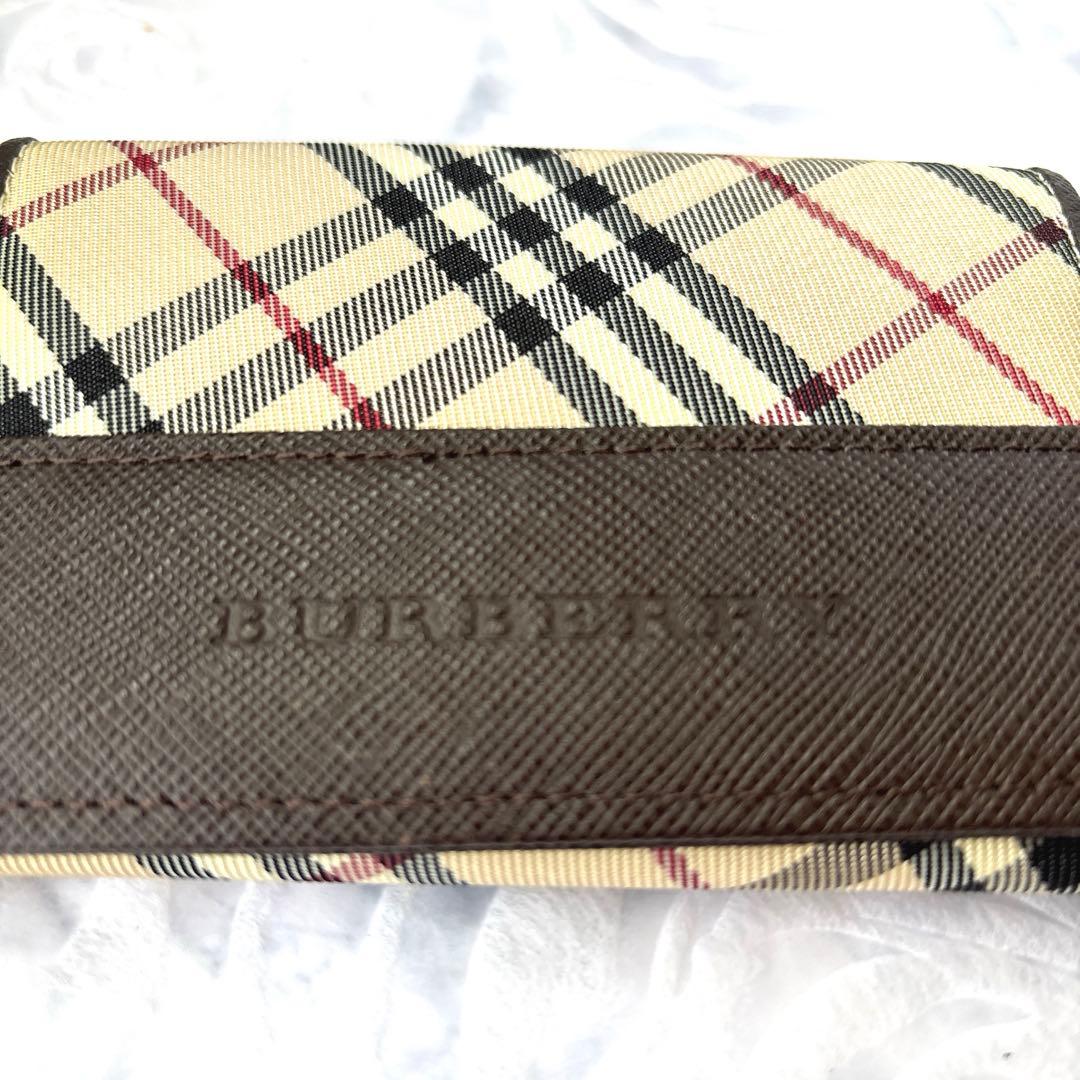 【極美品】BURBERRYバーバリー チェック　キャンバス×レザー 名刺入れ